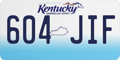 KY license plate 604JIF