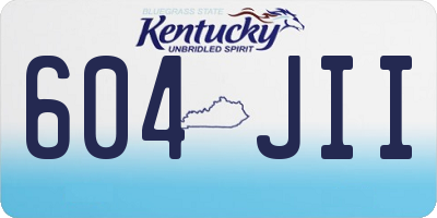KY license plate 604JII