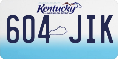 KY license plate 604JIK