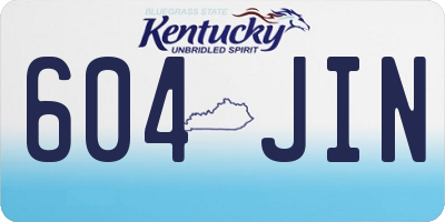 KY license plate 604JIN