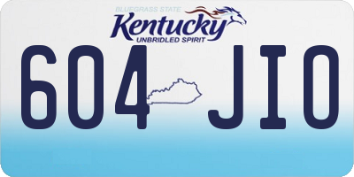 KY license plate 604JIO