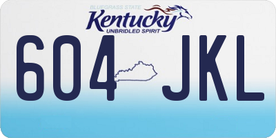 KY license plate 604JKL