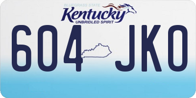 KY license plate 604JKO