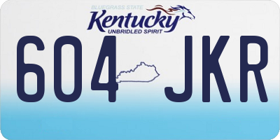 KY license plate 604JKR