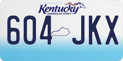 KY license plate 604JKX