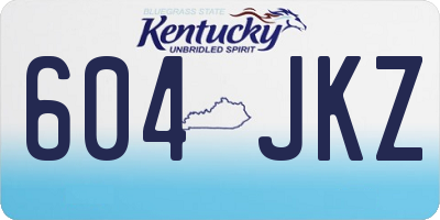 KY license plate 604JKZ