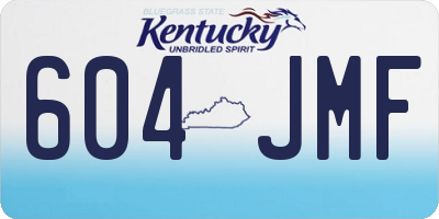 KY license plate 604JMF