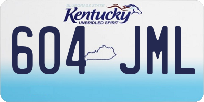 KY license plate 604JML