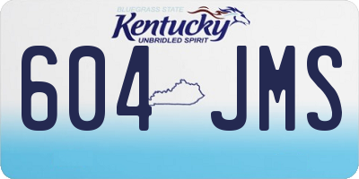 KY license plate 604JMS