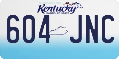 KY license plate 604JNC