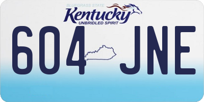 KY license plate 604JNE