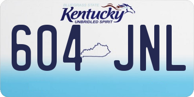 KY license plate 604JNL