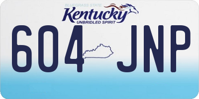 KY license plate 604JNP