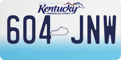 KY license plate 604JNW