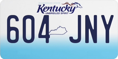 KY license plate 604JNY