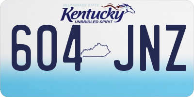 KY license plate 604JNZ