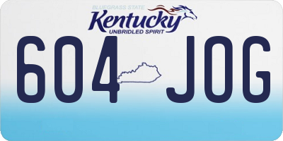 KY license plate 604JOG