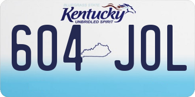 KY license plate 604JOL