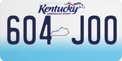 KY license plate 604JOO