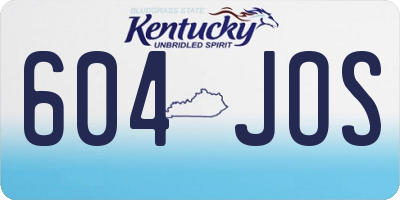 KY license plate 604JOS