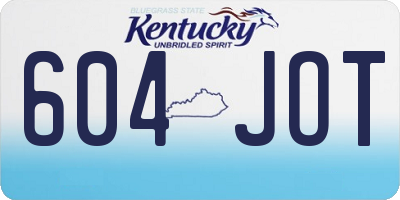 KY license plate 604JOT
