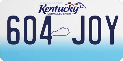 KY license plate 604JOY