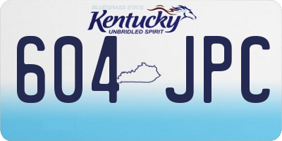 KY license plate 604JPC