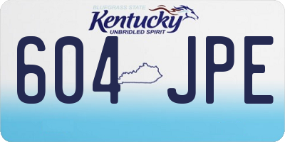 KY license plate 604JPE