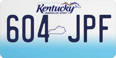 KY license plate 604JPF