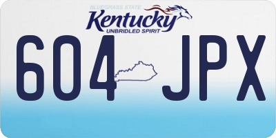 KY license plate 604JPX
