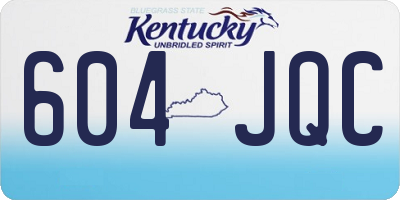 KY license plate 604JQC