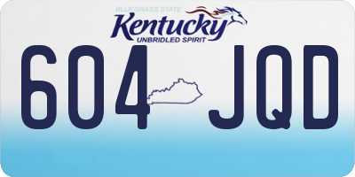 KY license plate 604JQD