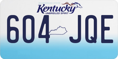 KY license plate 604JQE