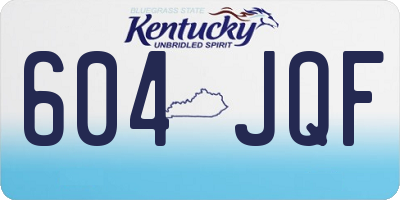 KY license plate 604JQF