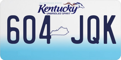 KY license plate 604JQK