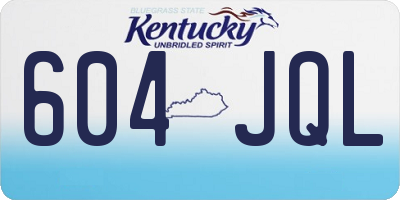 KY license plate 604JQL