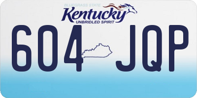 KY license plate 604JQP