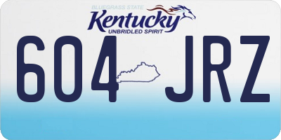 KY license plate 604JRZ