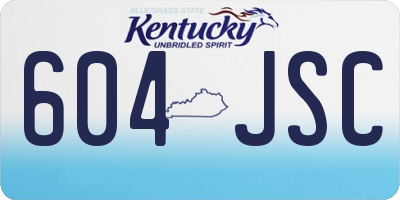 KY license plate 604JSC
