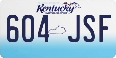 KY license plate 604JSF