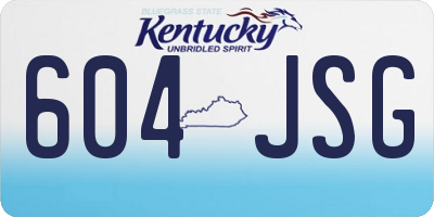 KY license plate 604JSG