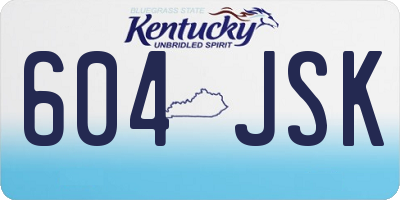 KY license plate 604JSK