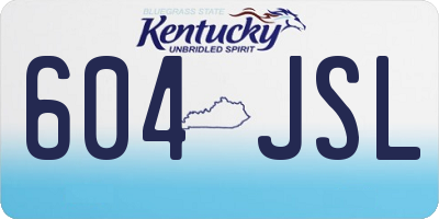 KY license plate 604JSL