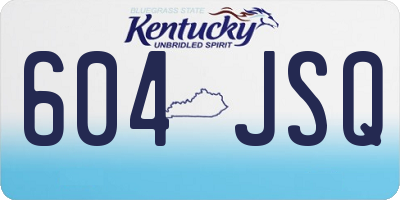 KY license plate 604JSQ