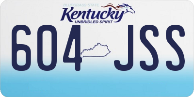 KY license plate 604JSS
