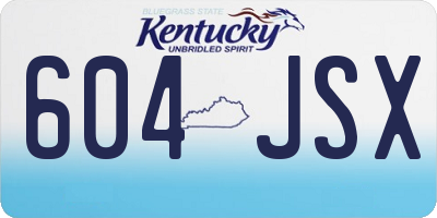 KY license plate 604JSX
