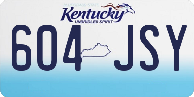KY license plate 604JSY