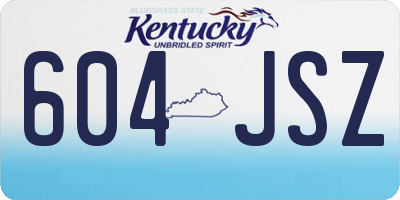 KY license plate 604JSZ