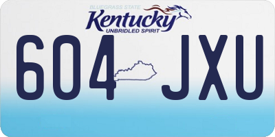 KY license plate 604JXU