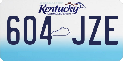 KY license plate 604JZE